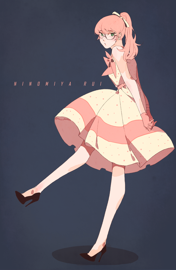 ルイルイ50年代のアメリカファッションが本当によく似合いますね H9のイラスト