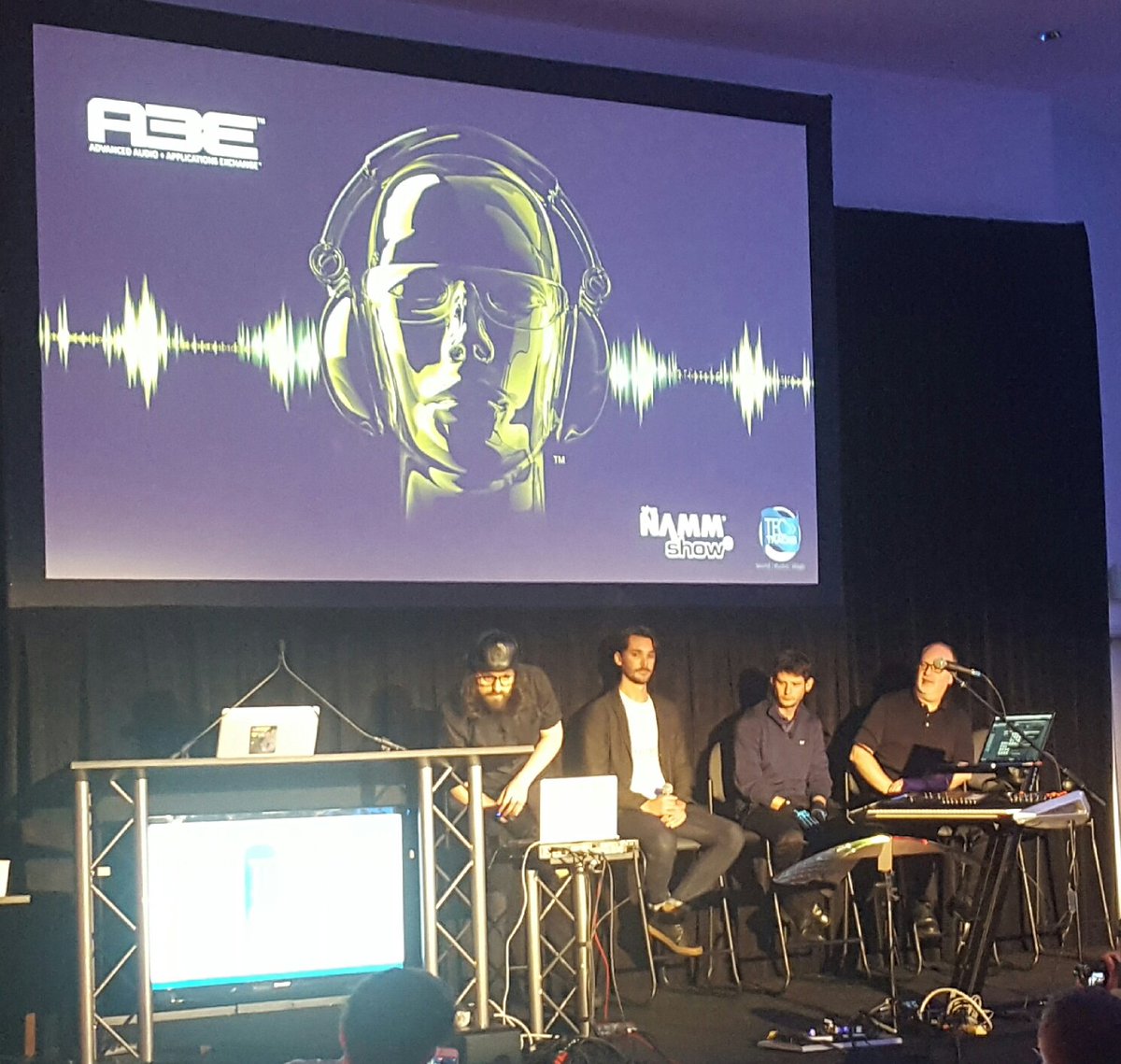 A3E_Event's tweet photo. Thank you @REMIDI_PRO @YamahaMusicUSA @Intel for amazing @A3E_Event @NAMMShow Opening Keynote! https://t.co/lb9mRo3QKl