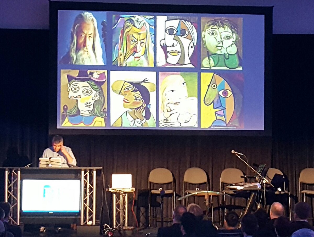 A3E_Event's tweet photo. Opening Keynote @A3E_Event @douglas_eck presenting @Google Magenta #MachineLearning in #music ! @NAMMShow @GoogleBrain https://t.co/1uFck0esmZ