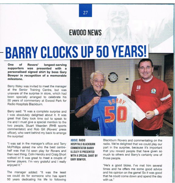 StuartWearden's tweet photo. @RHB_ONLINE Barry with @Rovers boss at the time Gary Bowyer after 50 year with RHB https://t.co/VNLhaiug0r