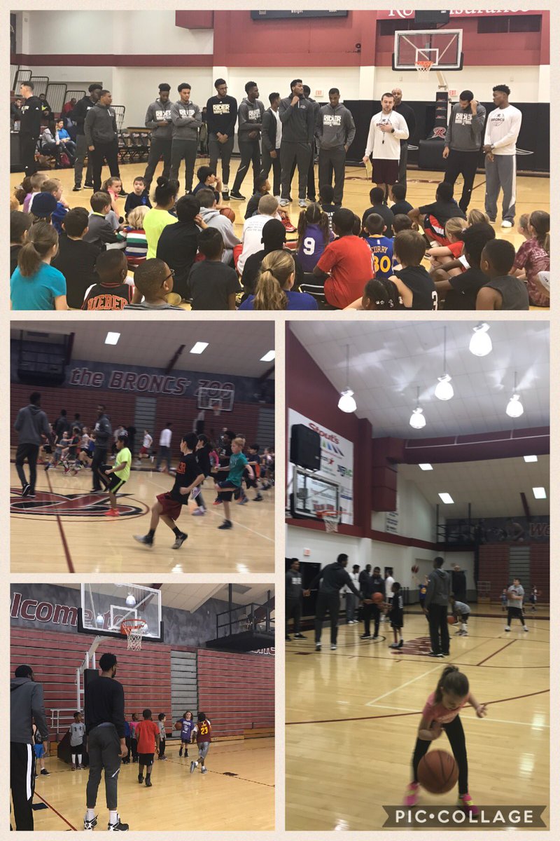 RiderAthletics's tweet photo. @ridermbb is hosting a youth clinic this morning. Some pretty talented Bronc fans came out to play! #FutureBroncs https://t.co/0zeEP9Gqx1