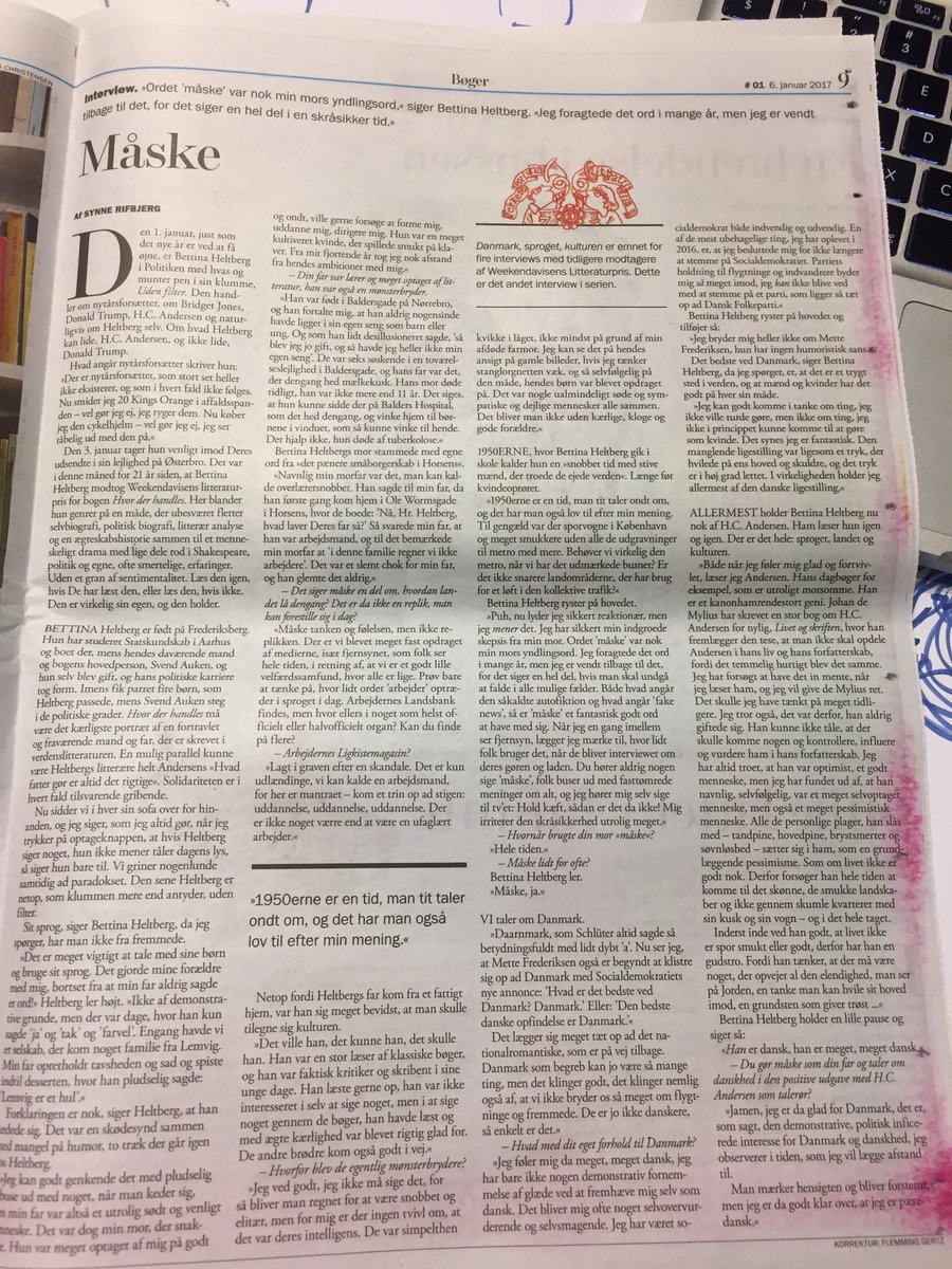 Inspirerende artikel om Betina Heltberg i dag i weekendavisen. Taler imod den ofte uholdbare skråsikkerhed. #ståIdetuvisse #måske #DoubleUU