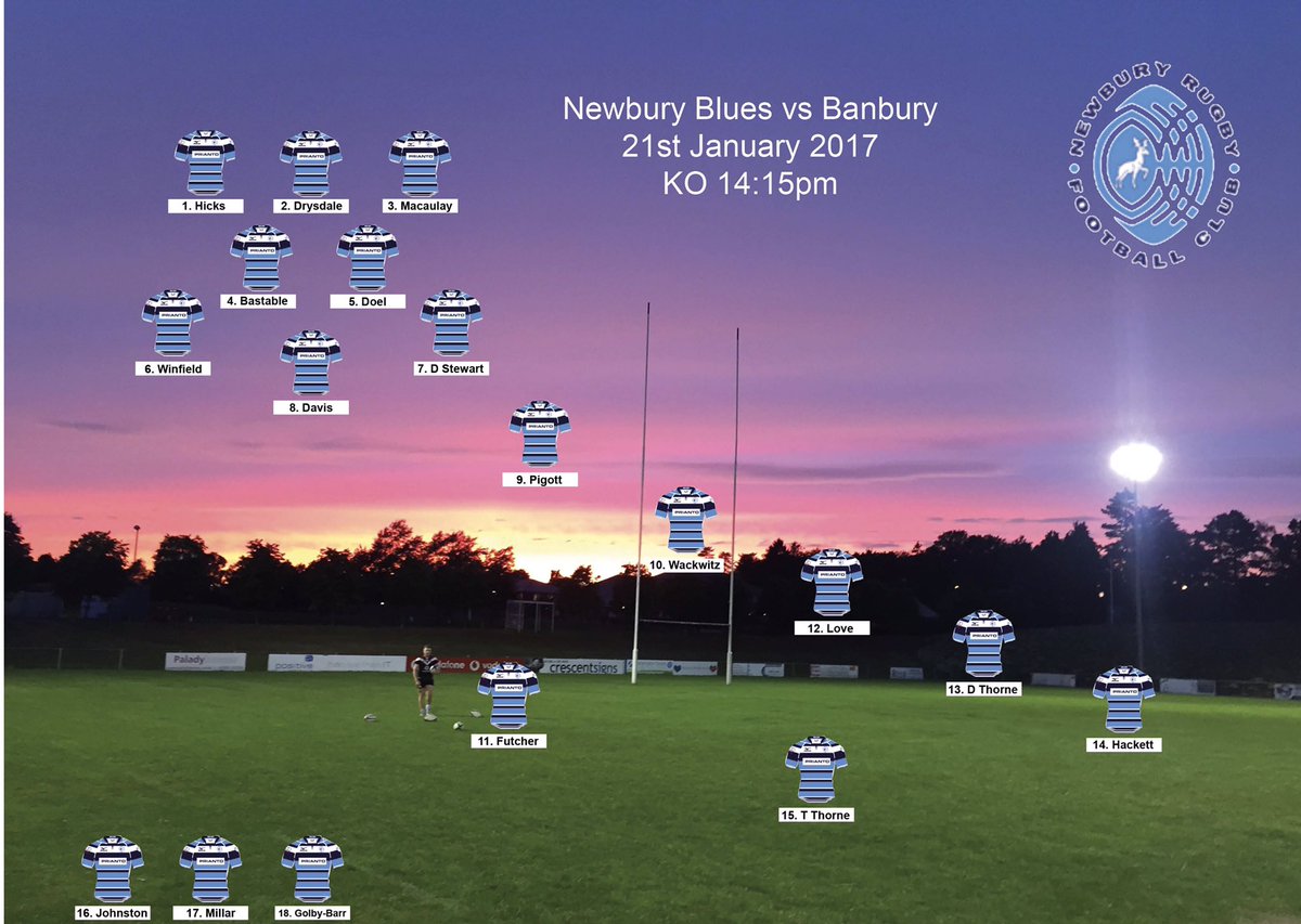 NewburyRFC's tweet photo. Here is your #Blues team for today vs @BanburyRUFC. 14:15pm KO at Monks Lane! #COYB 👌🏻🏉 https://t.co/bextFZw1nz