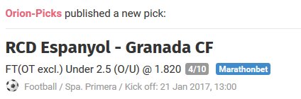 OrionPicks's tweet photo. PICK 8 (ÚLTIMO)

➡️UNDER 2.5 GOLES

STK 4
@1.82 @marathonbet https://t.co/pfOd41YjtR