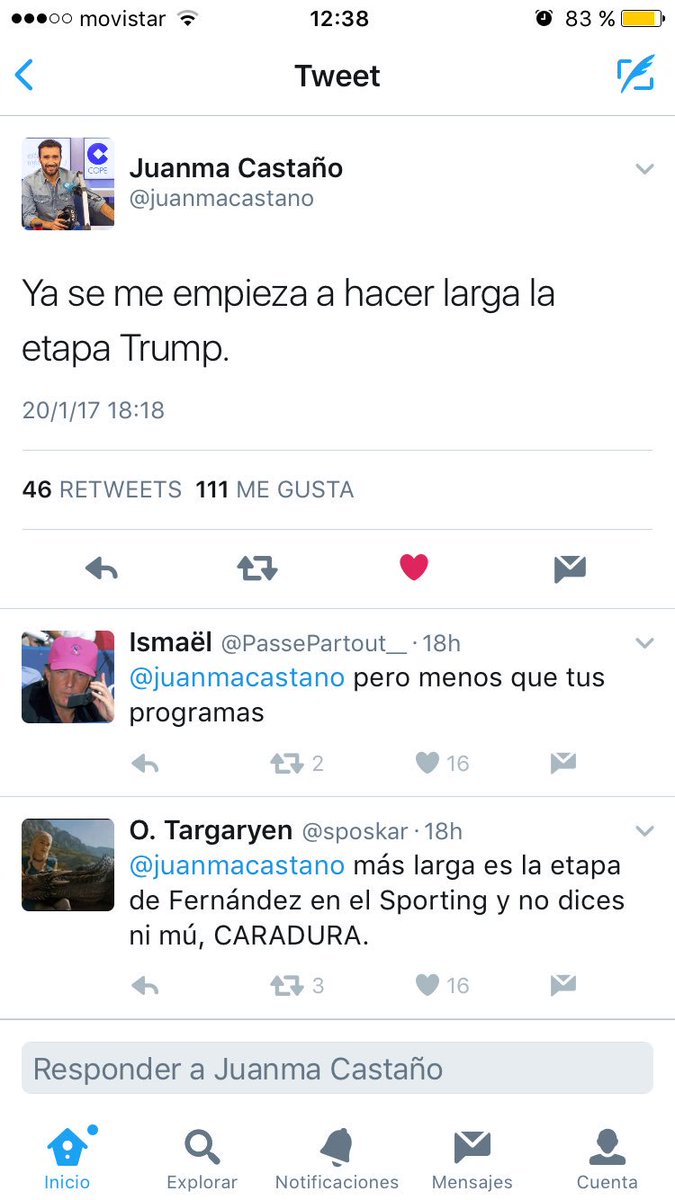 JesusIgor's tweet photo. @juanmacastano sabes por qué es presidente Juanma? Porque esta gente que vive para insultarte tiene el mismo derecho a voto que tú y yo... 😒 https://t.co/ISJlBGwN1H