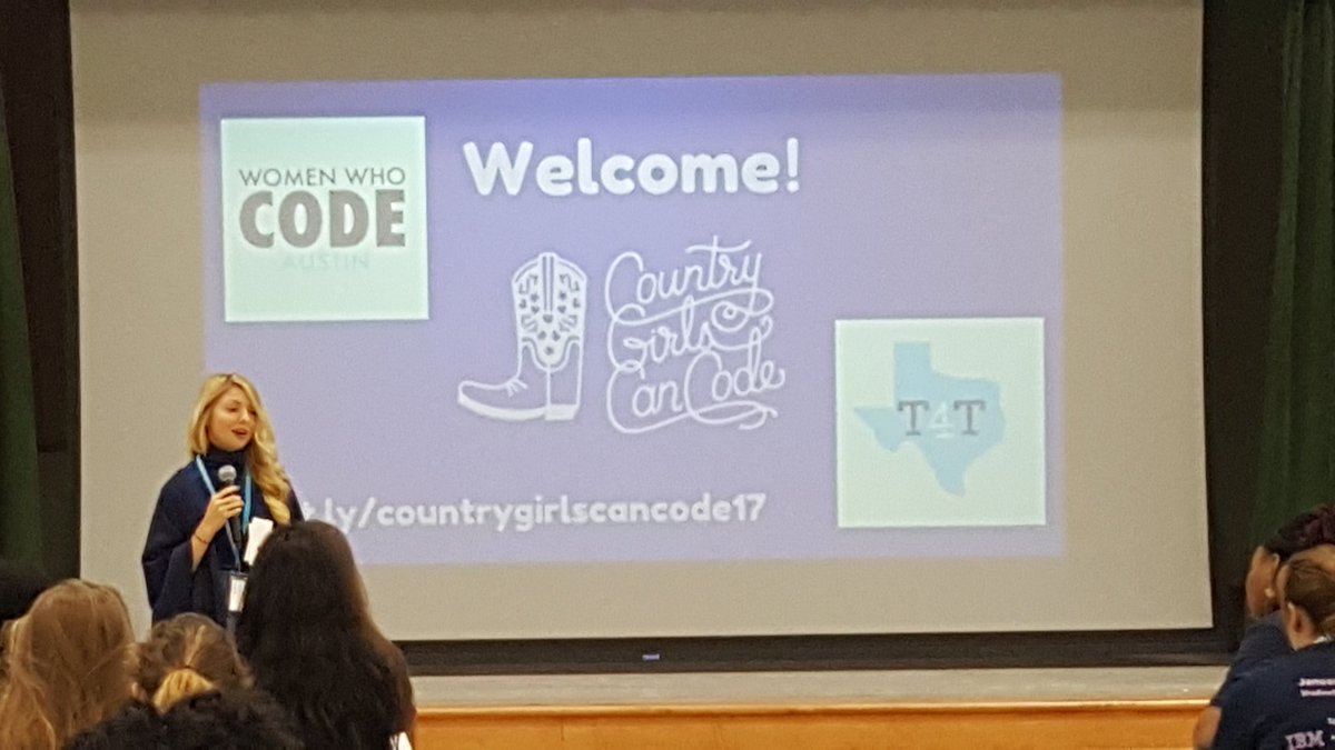 abrooks's tweet image. #countrygirlscode doing our own #WomensMarch today, teaching rural girls how to program! @techxastrish giving a powerful speech!
