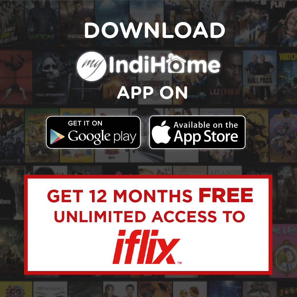 IndihomeFiber's tweet photo. Sudah Install aplikasi #MyIndiHome  di gadget kamu kan? Enjoy free 12 bln @iflixID ! https://t.co/HHn2Byu2Ay https://t.co/xJlKlSxN4B
