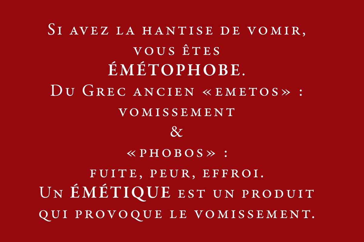 cekoicemo's tweet image. Cékoi, ÉMÉTOPHOBE ? #vocabulaire