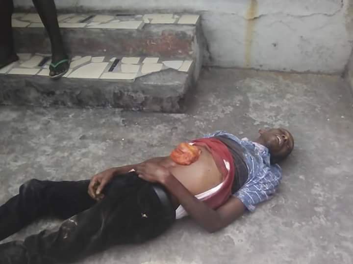 Shot dead by #NigeriaSecurity for i. Being a #Biafran, ii. Celebrating @realDonaldTrump victory