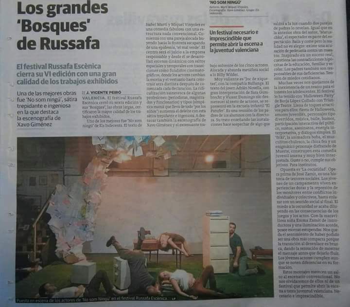 ElsIndecents's tweet photo. Si tens dubtes sobre que fer esta vesprada pots llegir la crítica que ens feren a @russafaescenica. T'esperem a les 19h al @TeatreMicalet https://t.co/2ddjUaQTGV