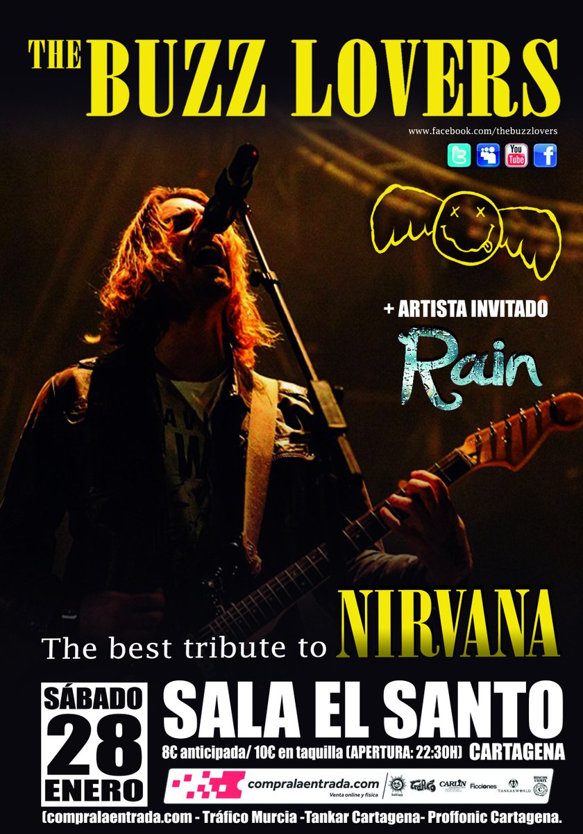 Dentro de una semana tendremos a The Buzz Lovers sobre nuestro escenario, el mejor tributo a Nirvana este sábado 28.