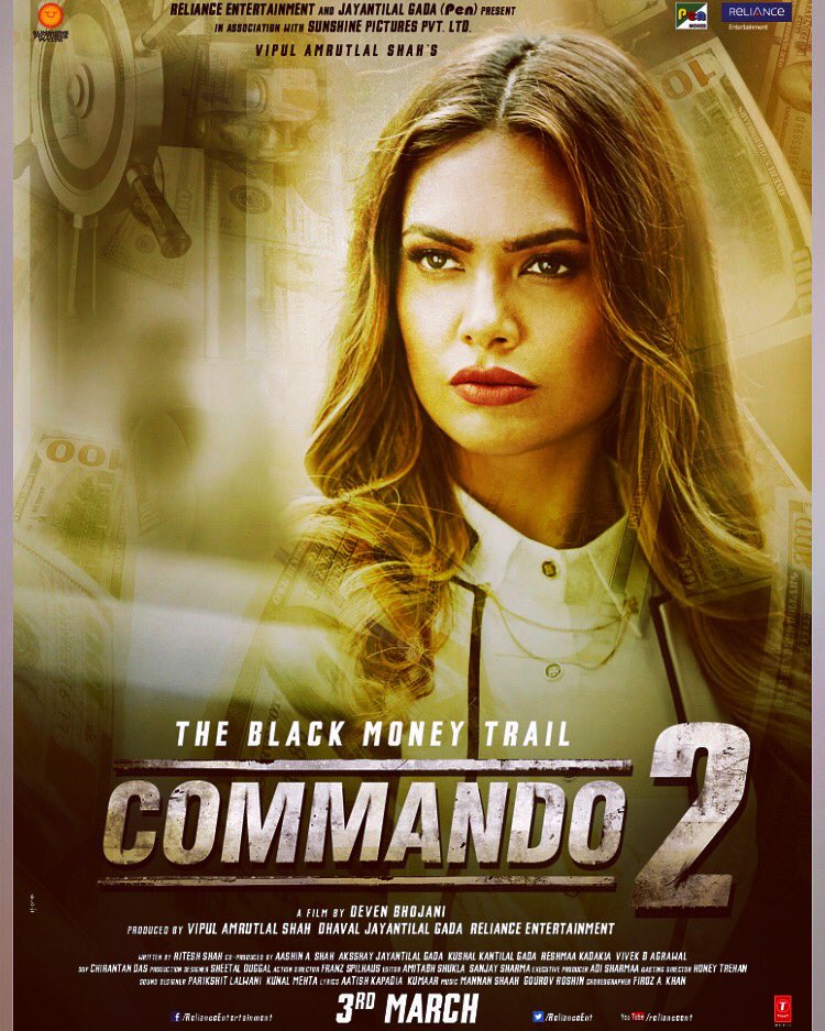 fameskymedia's tweet photo. Check out the official #Commando2poster starring @VidyutJammwal @eshagupta2811 @adah_sharma and #FreddyDaruwala releasing on 3rd March'17. https://t.co/rh6UxGwfcA
