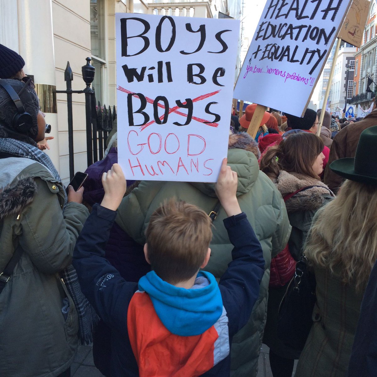 This kid gets it. 
#WomensMarch #WomensMarchLondon