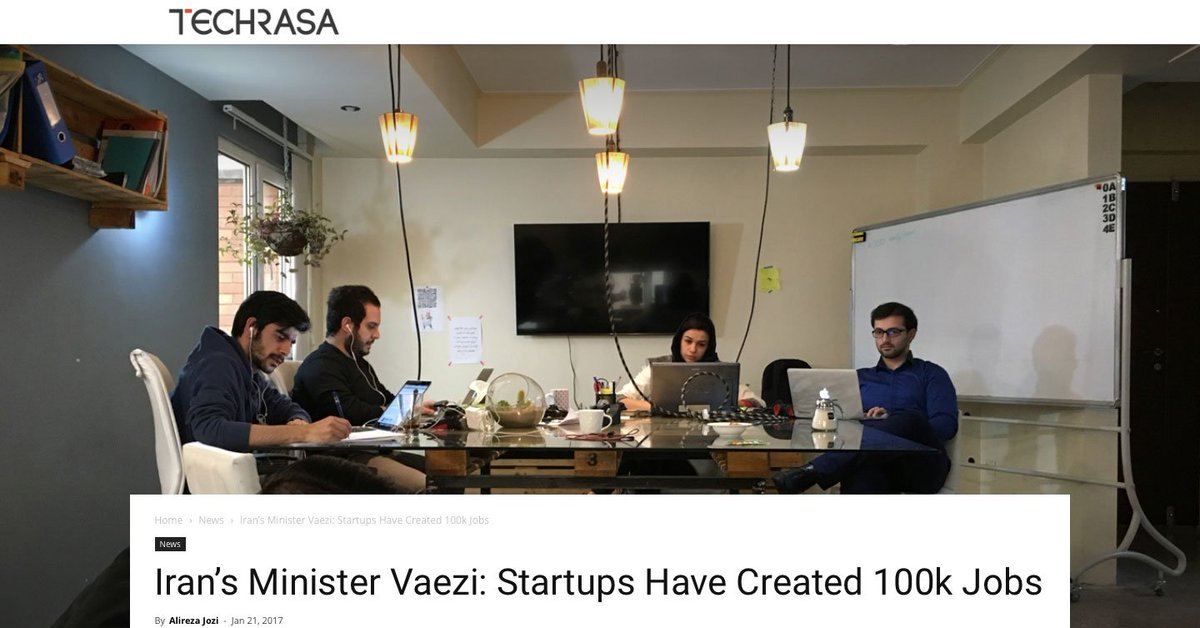 TechRasaCom's tweet photo. Iran’s Minister Vaezi: Startups Have Created 100k Jobs https://t.co/uteclFCZ8j via @TechRasaCom https://t.co/v4HjBdwWGw
