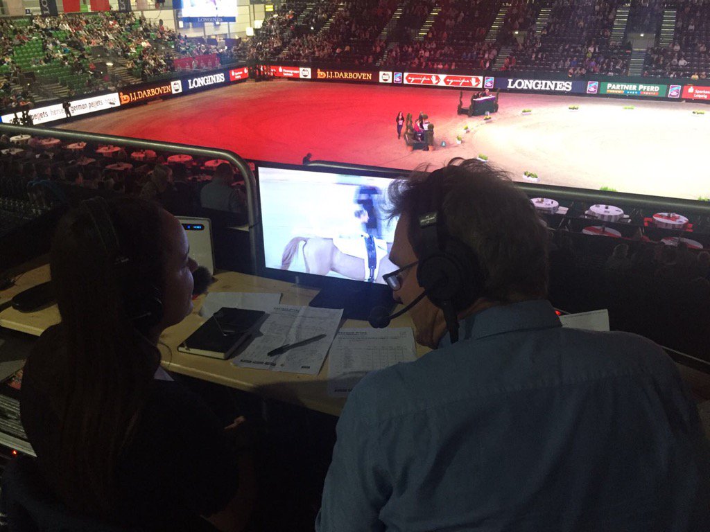 In action with <a href="/HannahMEccles/">Hannah Eccles</a> for the @myfei_home World Cup vaulting qualifier #Leipzig