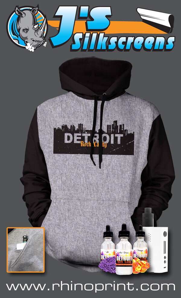 JsSilkscreens's tweet photo. Do you need a hoodie that has a pocket for your Vape? #rhinoprint #detroitrockcandy #vapelife  #jssilkscreens #hoodies #dripclub #powervape https://t.co/Shz9fRHrge
