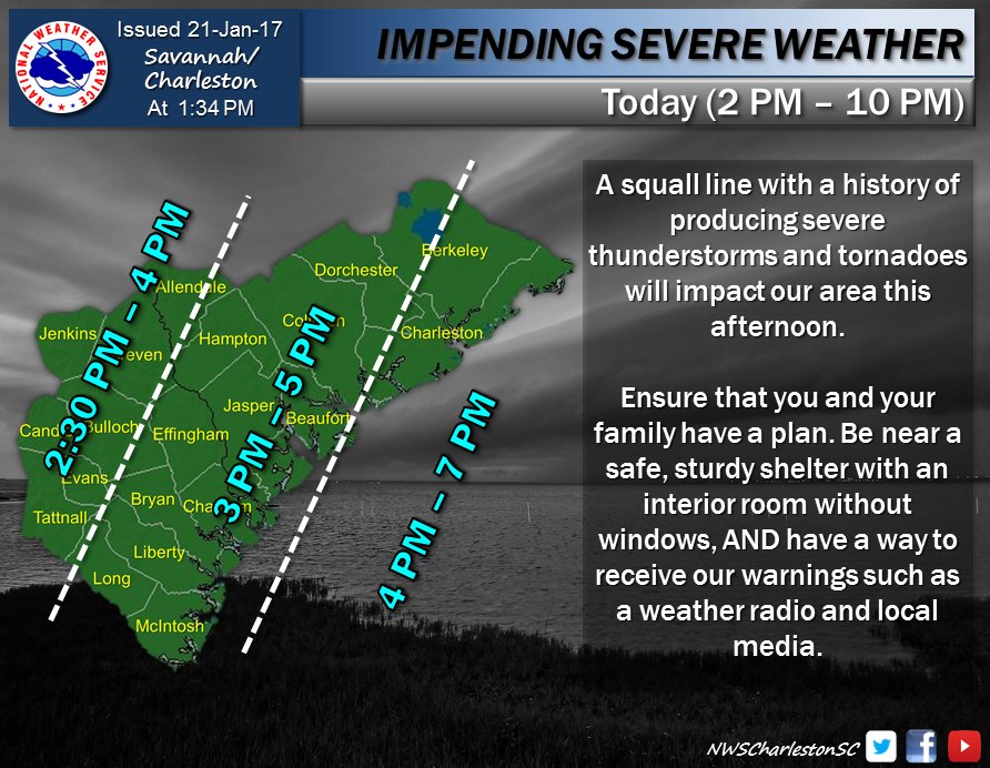 NWS Charleston, SC on Twitter: "Severe weather will impact the area