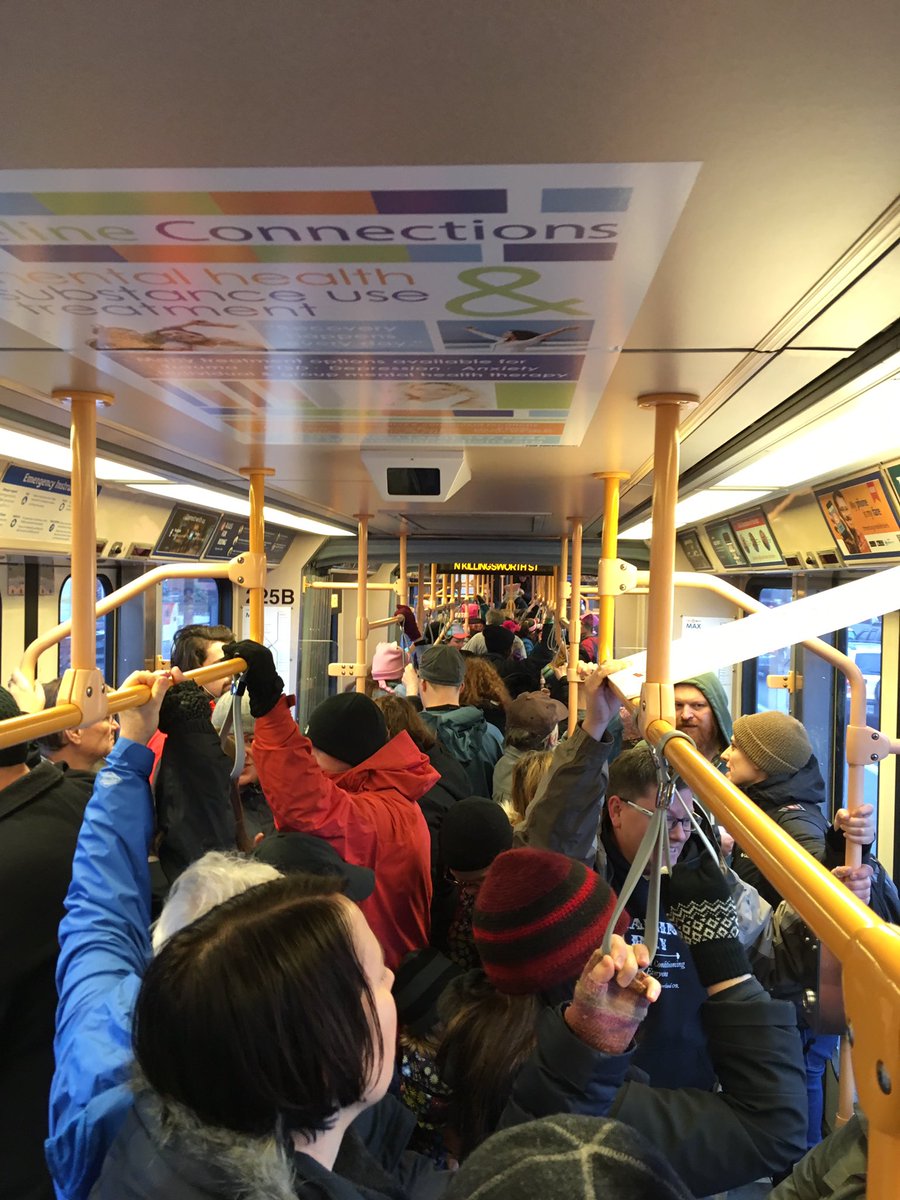 Packed MAX trains headed to #womenmarchpdx!! <a href="/Oregonian/">The Oregonian</a>