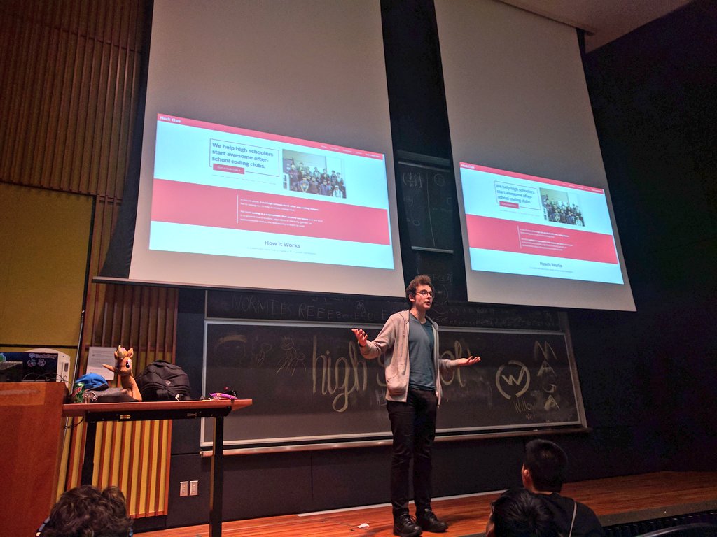 HSHackersPhilly's tweet photo. .@zachlatta talks about his nonprofit that helps high schoolers start awesome coding clubs, @starthackclub! https://t.co/QpqvyKTukS https://t.co/EAv6z0B2HB
