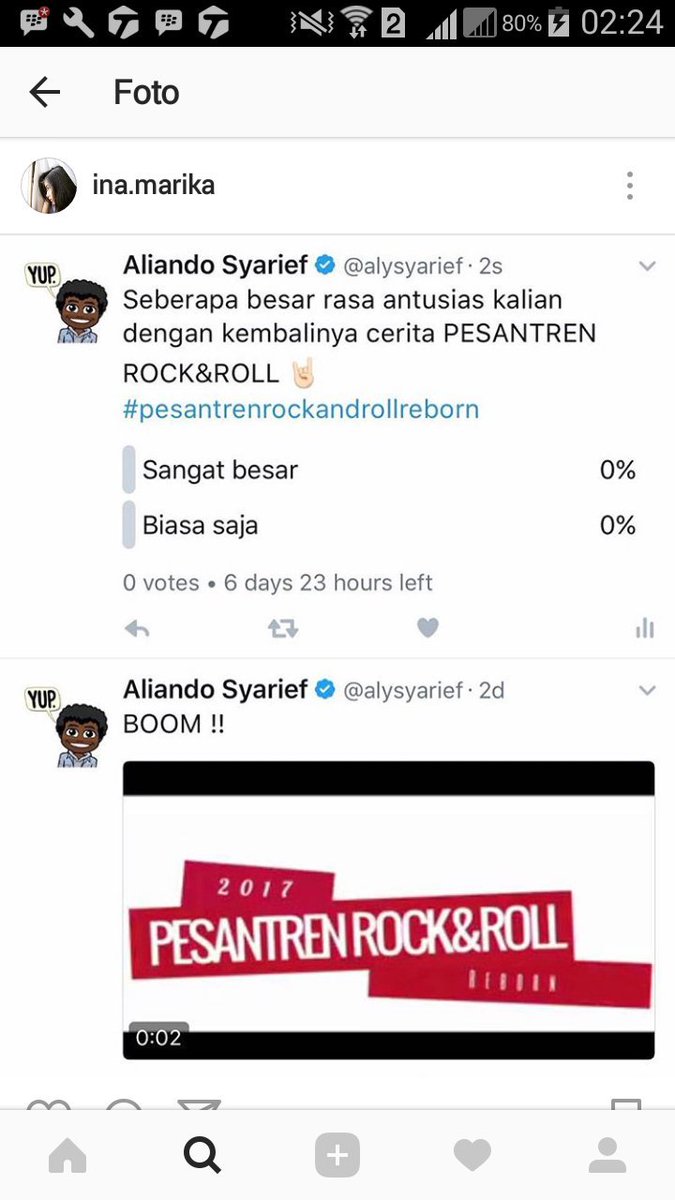 Ada si cantik bio instagram ina.marika di projeck terbaru nya..dengan cerita yg seru ayo..follow instagram nya #pesatrenrocknrollreborn