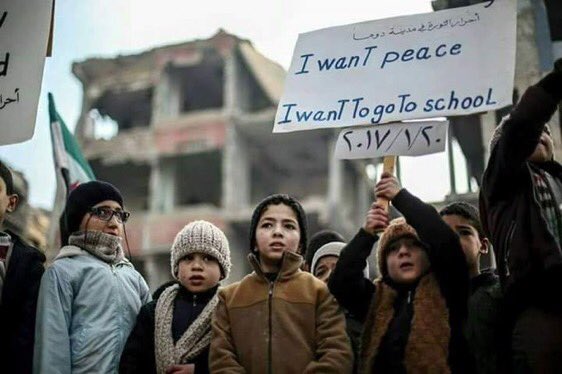 Damascus ... children want peace ...