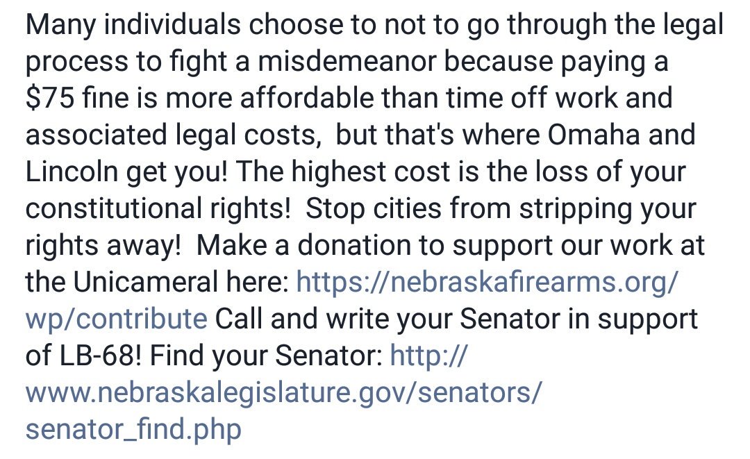 NFOA_Official's tweet photo. Stop cities from taking away your rights! Call and write your Senator in support of LB-68! https://t.co/14NZzjNwzY #OneStateOneStandard https://t.co/sSbZQoO6gg