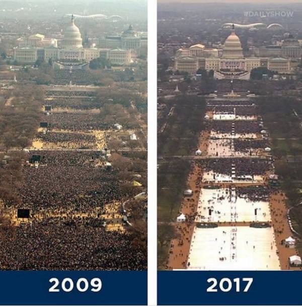 TrumpVictories's tweet photo. We had MORE people at our #Inauguration Lying media keeps describing tightly-packed, bald, white men as empty space in my photo. SAD! #Trump https://t.co/WcG1gFDujk
