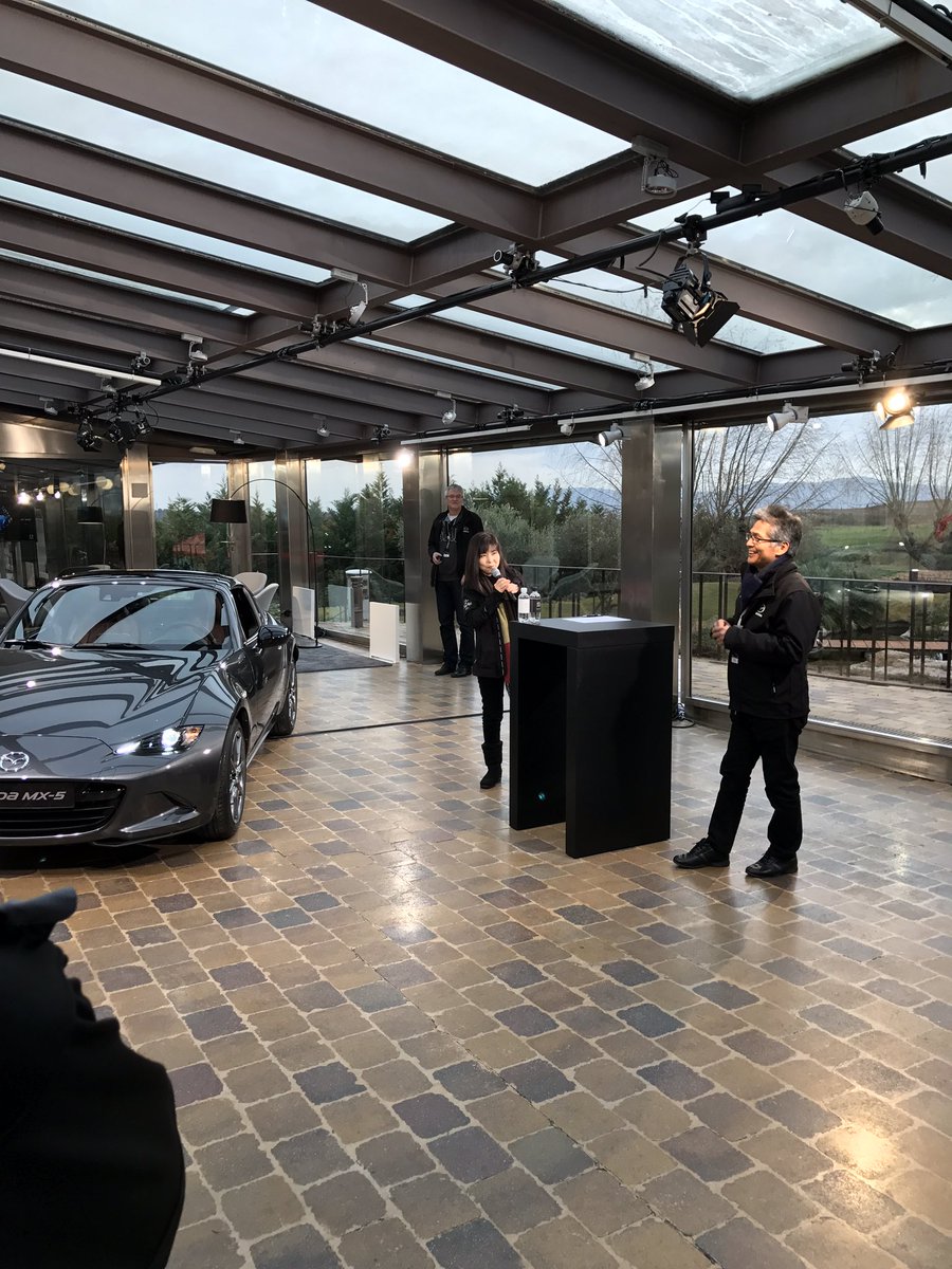 Mazda_UK's tweet photo. We're hearing all about the design behind the all-news #MX5RF today in Barcelona! #friendsofmx5 #drivetogether https://t.co/zFgTZpyqf0