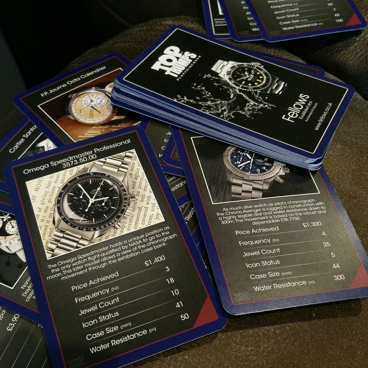 timekeeper_al's tweet image. Thank you @fellowsauctions for the #fellowstoptrumps cards, they are awesome! The #omega #speedy is my top card! or maybe the #rolex #comex