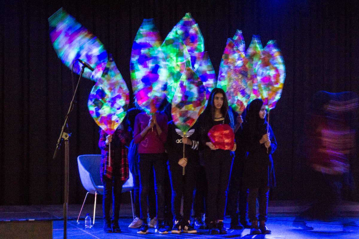 southbankcentre's tweet photo. .@edengirlsWF students updated their Islamic creation stories to include the perils of social media greed and temptation at #BeliefandBeyond https://t.co/Aq3toGRce4