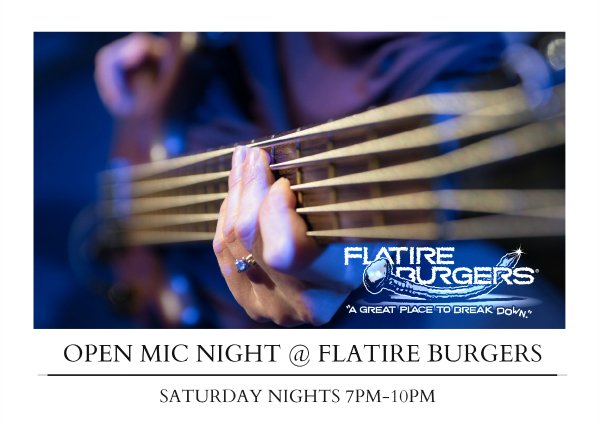 flatireburgers's tweet photo. It's OPEN MIC Night! Come Play. Sing. Eat. Drink with us!! Open Mic Starts at 8pm. #flatireburgers #openmicnight https://t.co/vDyzsFyF4Y
