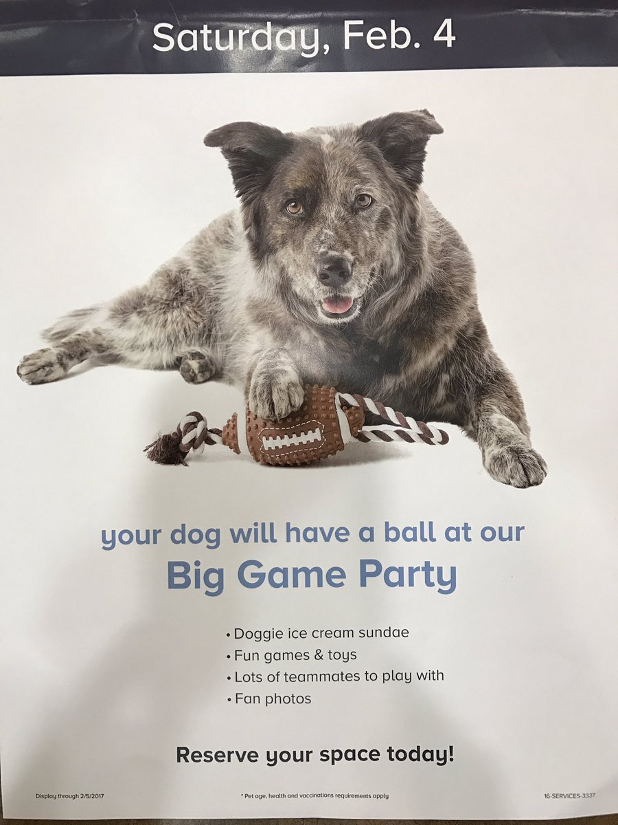 🏈Join us for a pregame party so your pup will be tired during the Big Game!🏈Free Doggie Ice Cream for all campers🐾🎉🍦<a href="/PetSmart/">PetSmart</a> <a href="/JRA_Belding/">Jacob Belding</a>
