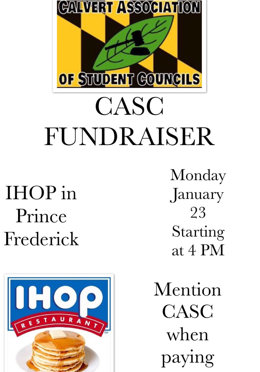 calvertstuco's tweet image. Who doesn't like some good old fashioned #pancakes 🥞 @IHOP. Come out &amp;amp; support CASC this Monday (1/23). #studentadvocacy #fundraising