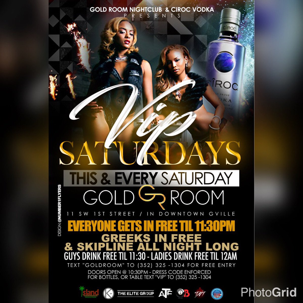 ATForNOTHING's tweet image. 2nite we live at Gold Room! Everyone free TIL 11:30! #VipSaturdays
