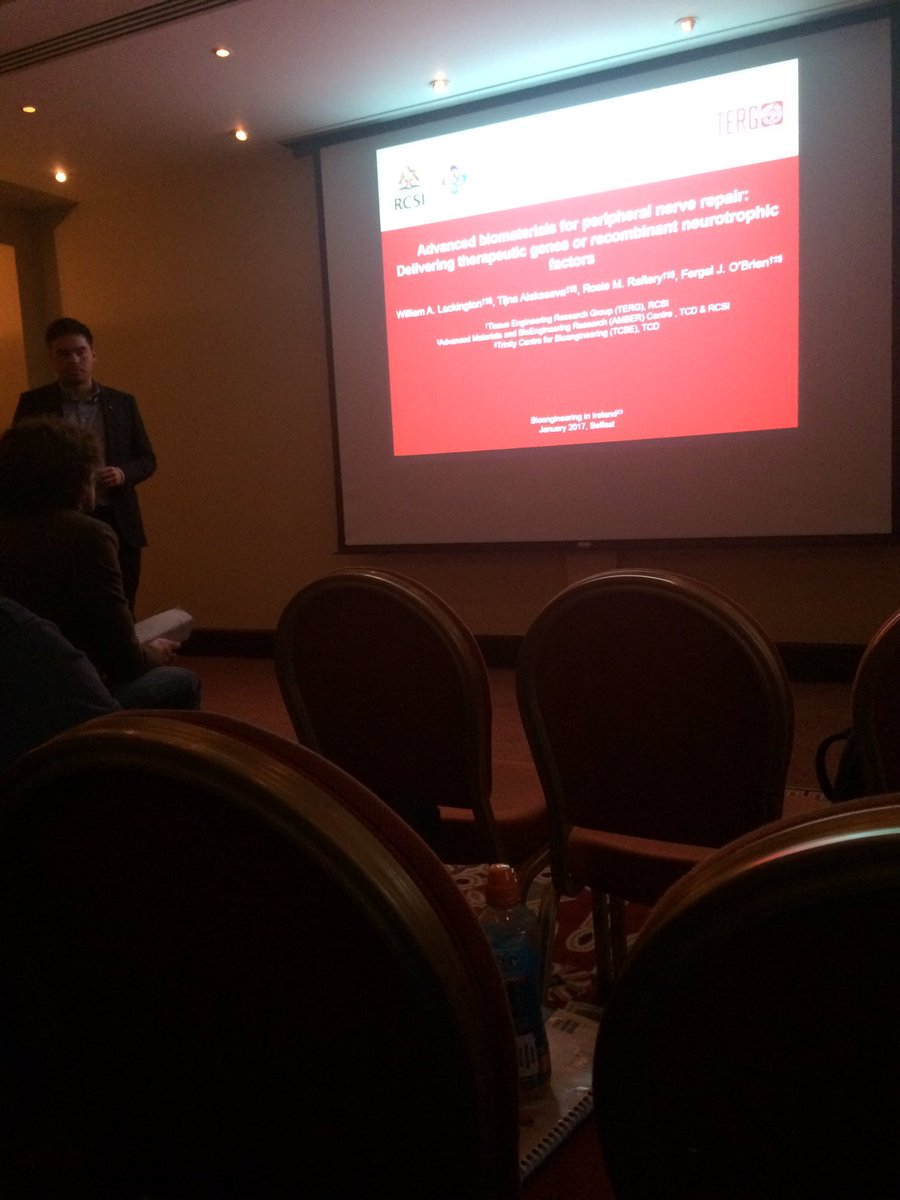 TissueEngDublin's tweet photo. TERG PhD student @willatrcsi tells us about his research into nerve guidance conduits for peripheral nerve repair #BinI2017 https://t.co/xxH3eTUQr3