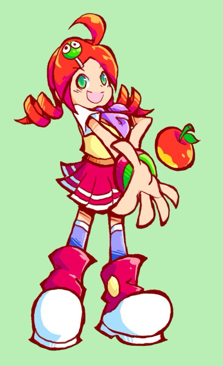 this_Ozzi's tweet photo. A couple of red puzzle pieces for #CutieSaturday! Ringo from #PuyoPuyo and A-ko from #MagicalBeat! https://t.co/YPIcdINcP5
