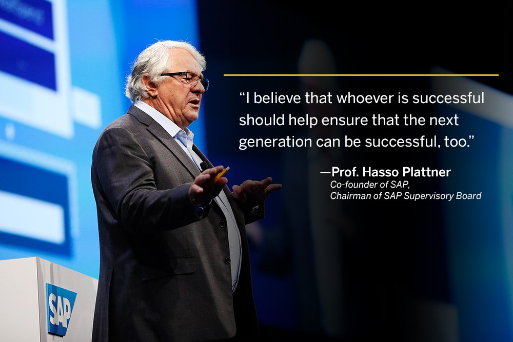 SAP's tweet photo. Today is SAP Founder Hasso Plattner’s birthday! Happy Birthday, Hasso! Thank you for your endless drive to innovate! https://t.co/kGNtBJ6Koz