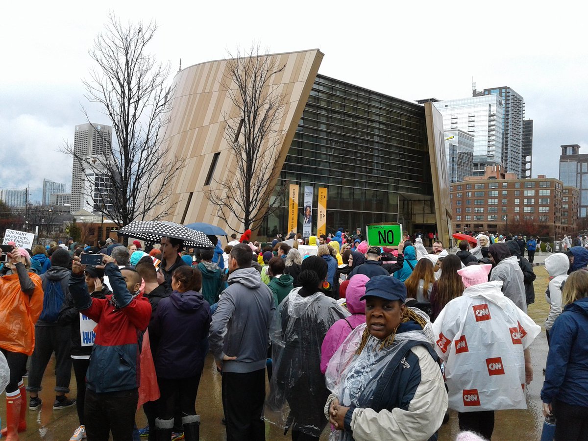 driftersproject's tweet photo. #WomensMarchAtlanta #thousands gathering at #civilrights museum to protest #loveearth #skyiscrying https://t.co/dlmnLJYbDZ