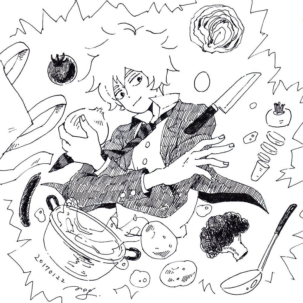 らくがき。描いている途中で今日はカレーの日だったことに気付きました🍛 