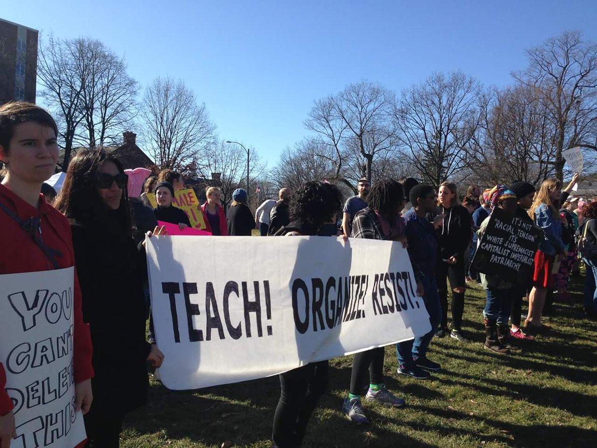 So happy to see #TeachOrganizeResist out in the street today in Urbana-Champaign!