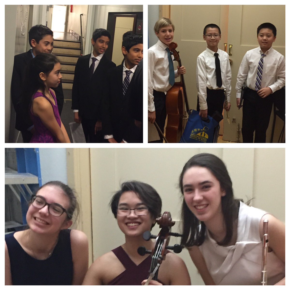 intlschoolmusic's tweet photo. Backstage is really livening up with our excited performers! #HonorsRecital #IntlSchoolMusic #ISMGoesToCarnegie https://t.co/sfBQGPRQOi