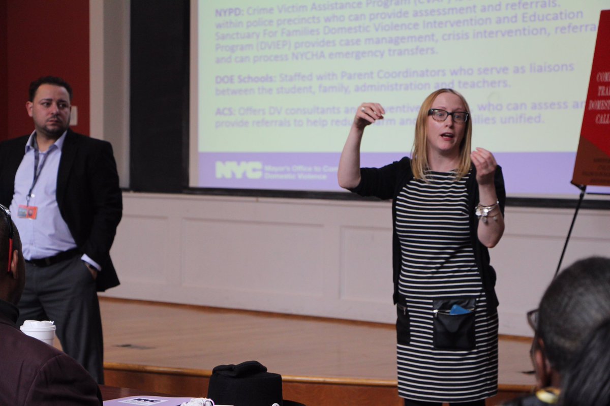 nomwsafehaven's tweet photo. Assistant commissioner @NYCagainstabuse at our @nomwsafehaven training session #domesticviolence #humantraffickingawarenessmonth https://t.co/qr58SioEVy