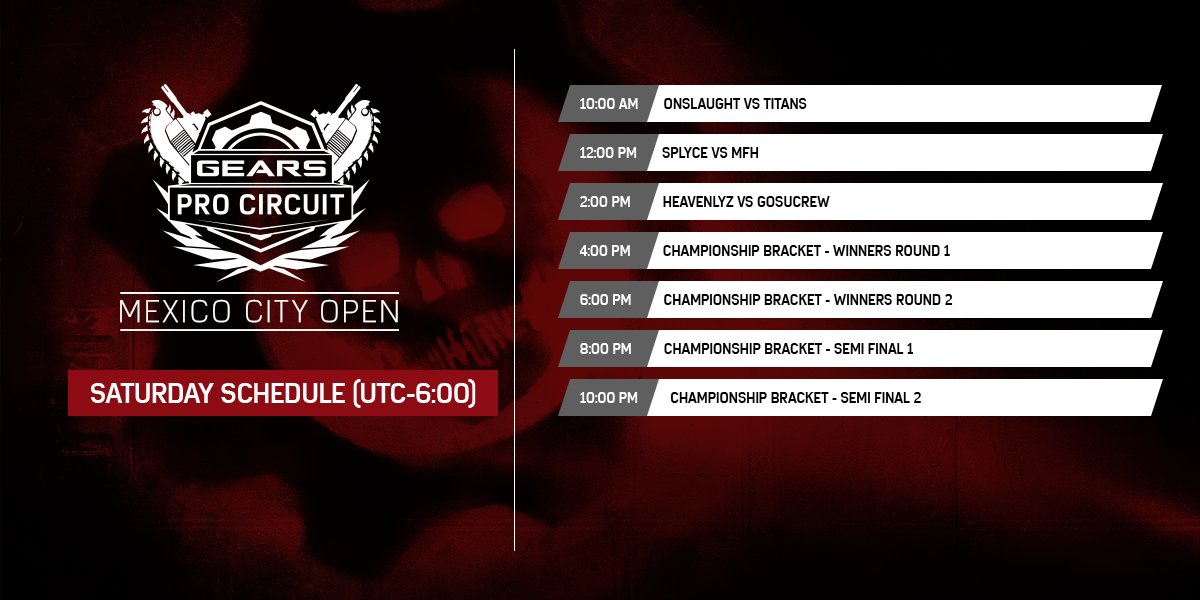 GearsEsports's tweet image. COMING UP: @Splyce vs MFH - LIVE NOW: More Pool Play action, with @PandaGlobalPG vs MFH live on live.gearsofwar.com! #GearsProCircuitMX