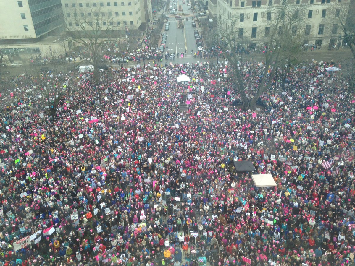 Aerial photos show large crowds at Women’s Marches across the country C2txm2SXAAAOg7J