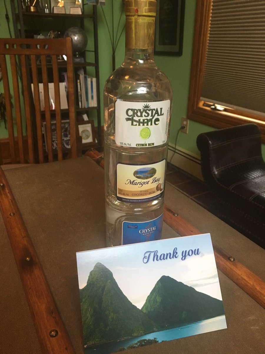 travelgaljd's tweet image. Thank you so much #StLucia tourism board for sending this lovely Rum stack to VIP! #vipvacations #simplybeautifulStLucia