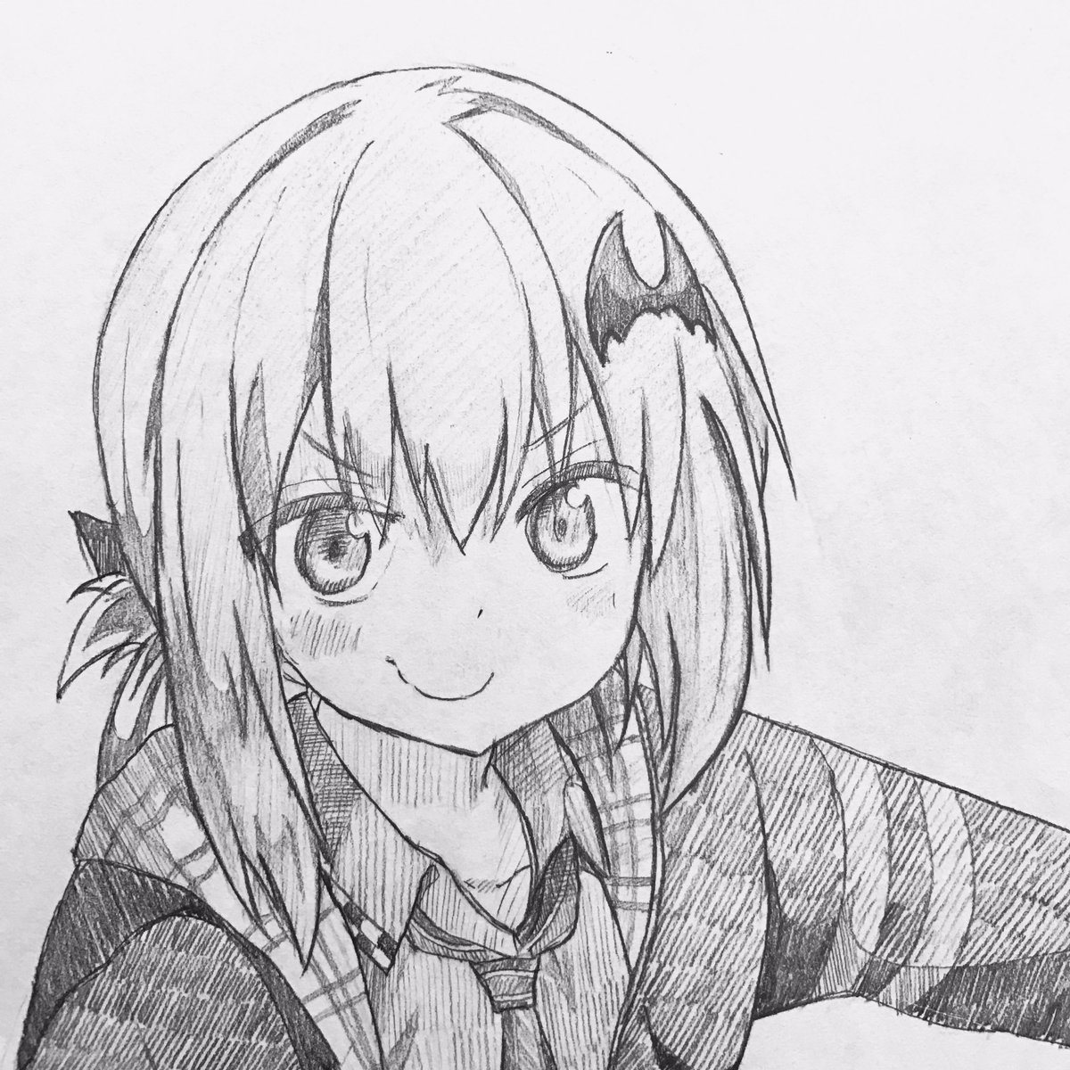 memcpy0's tweet image. 3巻表紙のサターニャ模写。
右の髪がちょい長くなってしまった（´-`）

#ガヴリールドロップアウト
#サターニャ
