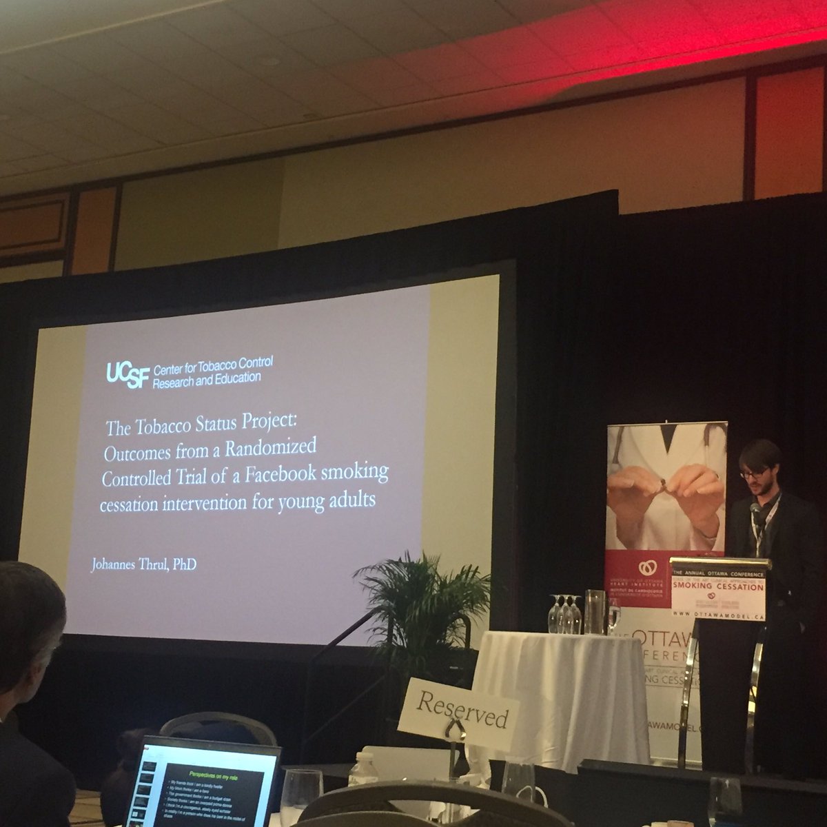masfatariq's tweet photo. Dr. Johannas Thrul on Facebook as a smoking cessation intervention aid #OMSC2017 https://t.co/01eDDPcSHA