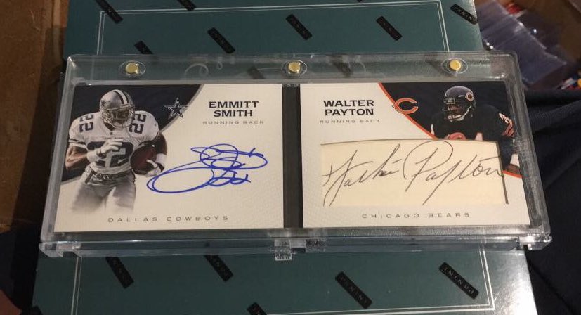 Words can't describe this @EmmittSmith22 & Payton #joint @PaniniAmerica #PaniniLimited #Bears #Cowboys #ShowUsYourHits #SCIGroupBreaks