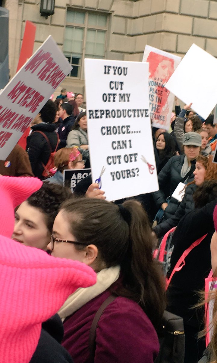 Kstamand's tweet photo. Good question! I would say that's a fair trade, Mr. President.  #WomensMarch #MyBodyMyRights @NHYoungDems @NARALNH https://t.co/2mxBIQfU7m