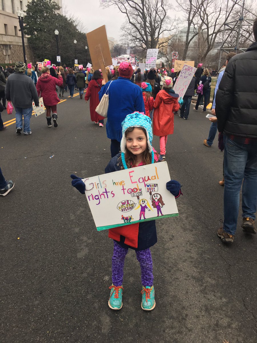 Daughter and family joining in #WomensMarchOnWashington.